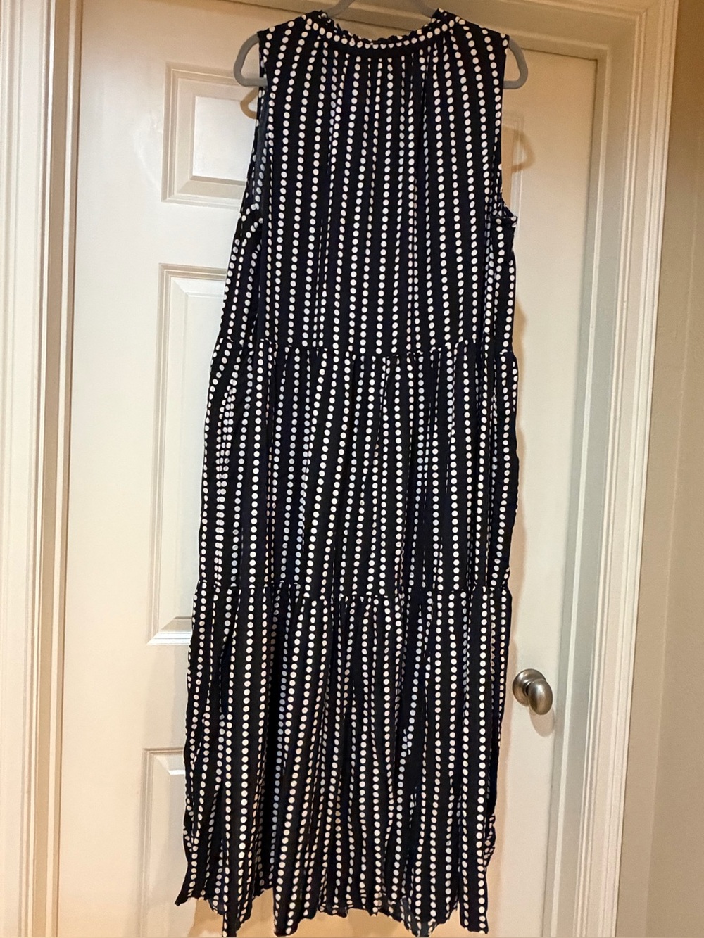 Ava & Viv Black and White Polka Dot Tiered Maxi Dress - Picture 3 of 8